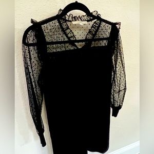 Velvet Dot Mixed Media Sweater Dress